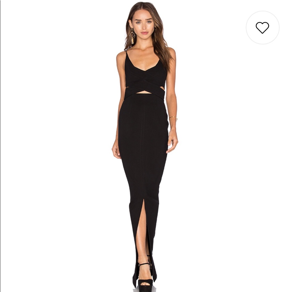 NICHOLAS PONTI ANGLED WRAP GOWN IN BLACK